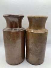 2 Old Small Stoneware Jars/ Pots, Blacking Pots picture