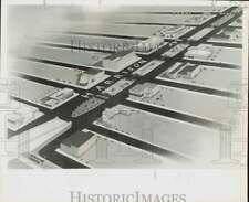 1948 Press Photo Drawing Shows Harrison Avenue Improvements & Shopping Center picture