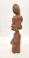 African Woman Bust Hand Carved Wood Tribal Figurine Culture Art Sculpture Statue picture