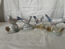 Set Of Four White Porcelain Birds picture