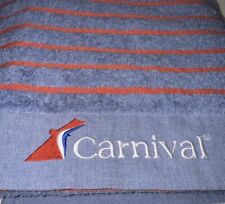 Beach Pool Towel New Design Blue w/Red Stripes Carnival Cruise Line Logo picture