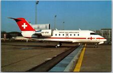 Airplane Canadair CL-600 Challenger HB-VFW c/n 1049 Swissair Ambulance Postcard picture