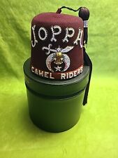 Vintage Mason Freemason Shriner Jeweled Joppa Camel Riders Fez Hat Cap + Case picture