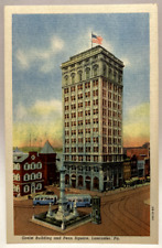 Greist Building & Penn Square, Lancaster PA Pennsylvania Vintage Postcard picture