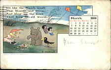 Verbeek Comic Calendar Series March 1909 Tiny Tads? Vintage Postcard picture