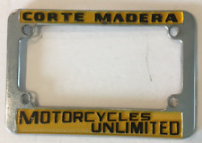 Corte Madera Motorcycles Unlimited vintage metal motorcycle license plate frame picture