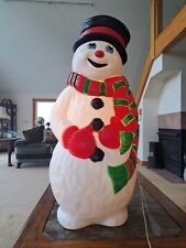 Frosty Snowman Lighted Vintage Plastic Grand Venture Blow Mold  38