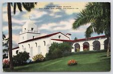 San Diego California Juniper Serra Museum Linen Postcard picture