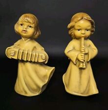 Vintage 1960s Set of Paper Mache Musical Christmas Angels 4.5