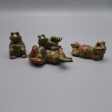 Vintage Ceramic Frog Figurines Figure Lot Of 4 Duncan Ceramics Chipping  picture