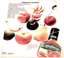 Kraft Catalina French Salad Dressing 1982 Print Ad Nectarines Plums Pears Spoon picture