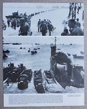 11x14 PHOTO WWII AMERICAN TROOPS ARRIVING IN SAIPAN / LANDING CRAFTS PHILIPPINES picture