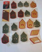 VTG USMC NOS PATCH LOT Chevron - 20 PAIRS - BAND SARGENT Military Red Gold Green picture