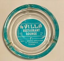 Vintage 1960s  Ft. Lauderdale Florida Villa Restaurant Advertising Glass Ashtray picture