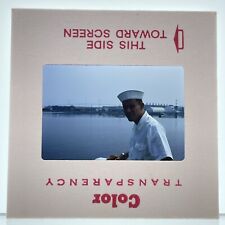 60s 35mm Photo Slide Young Sailor Man by Ocean Vtg 1960s picture