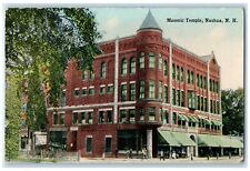 c1910's Masonic Temple Building Stores Nashua New Hampshire NH Antique Postcard picture