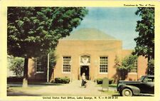 United States Post Office Lake George NY Chrome Postcard c1940s picture