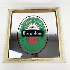 Vintage Original Heineken Lager Beer Mirror Sign  12x 12