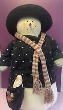 Artisan Flair Heather Hykes Plum Pudding Weighted Plush Snowmen 14” picture