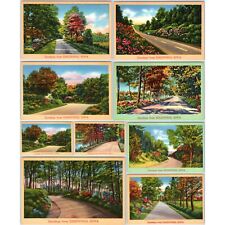 x9 LOT c1940s Edgewood, IA Greetings from NYCE Landscape Linen Postcards A257 picture