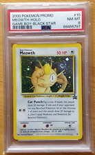 PSA 8 Meowth #10 Black Star Promo Game Boy Rare Holo Pokemon WOTC - SWIRL picture