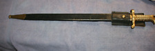 VINTAGE BAYONET,  HEAVY BRASS HANDLE, LEATHER SHEATH picture