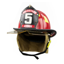 Cairns 1044 Firefighter Classic Fire Helmet NOMEX NFPA OSHA Bourkes Deluxe Red picture