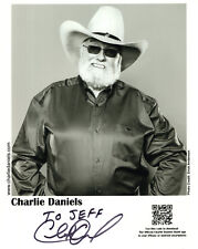 CHARLIE DANIELS HAND SIGNED 8x10 PHOTO+COA        DEVIL WENT TO GA       TO JEFF picture