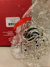 Lenox Christmas Ornament Sparkle and Scroll Multi-Crystal SANTA Silverplate NIB picture
