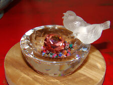 Beautiful Swarovski Crystal Bird Bath~2 Frosted Birds~Loose Colored Crystals picture