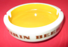 Vintage Kirin Beer Ceramic Advertising Ashtray Yellow White Sakura Made in Japan picture