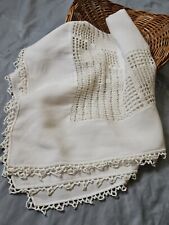 Vintage Linen Tablecloth Crochet Inserts Square 46