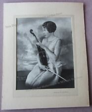 Vtg 1925 Photo Young Woman with Violin Portrait Musician Nu Art Spokane WA 14x11 picture