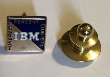Vintage 1973 IBM 100% Percent Club 10K Gold Lapel Pin Tie Tack 1.45 grams picture