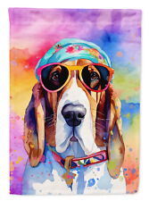 Basset Hound Hippie Dawg Flag Canvas House Size DAC2454CHF picture