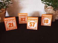 Whataburger table numbers, LOT OF 4 number tents 18, 21, 82, 57  nice picture