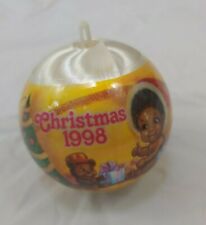 Vtg 1998 Satin Ornament African American Baby Christmas Tree Gifts  picture