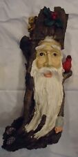 Vintage Woodland Santa Santa Face Carved Resin Figurine 11