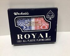 Royal Two Decks 100% Plastic Washable Waterproof Playing Cards In Storage Case picture