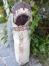 VINTAGE BEADED UTE INDIAN FULL SIZE CRADLEBOARD HIDE AND WILLOW picture