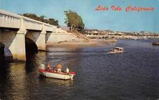 LIDO ISLE BRIDGE Newport Beach, California Speedboats 1972 Vintage Postcard picture