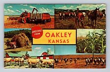 Oakley KS-Kansas, General Greetings Landmarks, Antique, Vintage Postcard picture