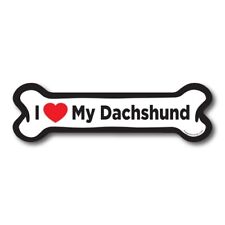 I Love My Dachshund Dog Bone Car Magnet - 2x7 Dog Bone Auto Truck Decal Magnet picture