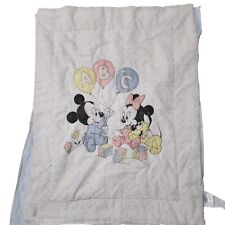 Vintage Dundee Disney Mickey Minnie Pluto Baby Blanket Comforter ABC 1984  picture