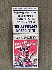 Vintage St. Paul Winter Carnival 1942 Program Matchbook Minnesota picture