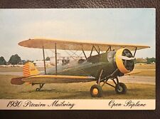 Vintage 1950’s 1930 Pitcairn Mailwing Biplane Airplane Postcard Plane US Mail picture