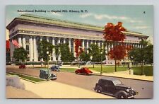 Postcard Educational Building Albany New York NY, Vintage Linen K16 picture