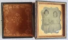 aNTIQUE PHOTO AMBROTYPE TINTYPE DAGUERREOTYPE SIBLINGS SISTER BROTHER neocurio picture