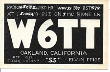 QSL  1938 Oakland CA   radio card picture