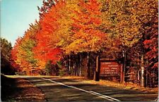 Leonard Harrison State Park Entrance Pennsylvania PA Fall Autumn VTG Postcard picture